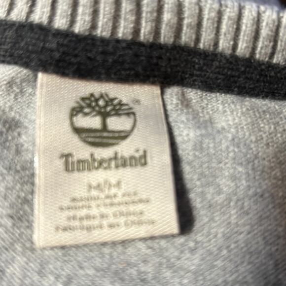 Timberland Mens Logo Embroidered Cotton Gray Sweater Size M - Picture 6 of 8